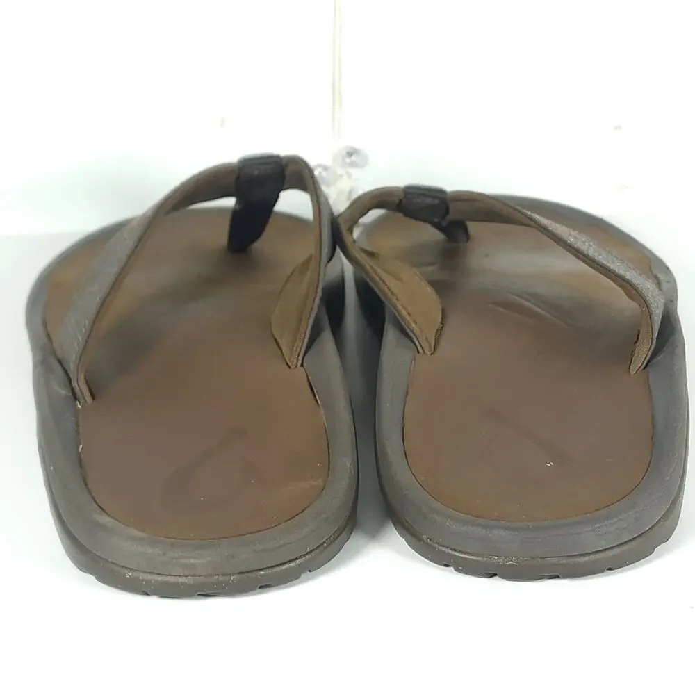 Olukai Men's Ohana US11 Brown Slip On Flat Thong Sandals